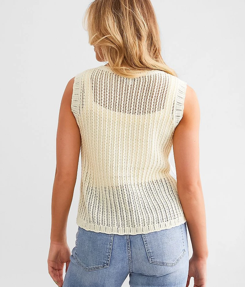Open Stitch Sweater Tank Top