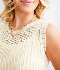 Open Stitch Sweater Tank Top