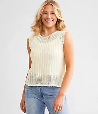 Open Stitch Sweater Tank Top