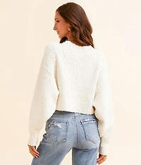 Popcorn Stitch Cropped Sweater