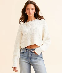 Popcorn Stitch Cropped Sweater
