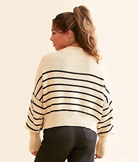 Cropped Knit Striped Sweater