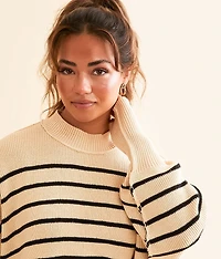 Cropped Knit Striped Sweater
