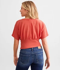 Surplice Pleated Top