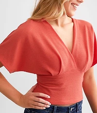 Surplice Pleated Top