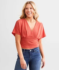 Surplice Pleated Top