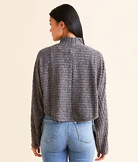 Ribbed Mock Neck Cropped Top