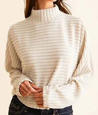 Ribbed Mock Neck Cropped Top