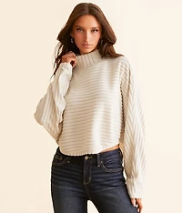Ribbed Mock Neck Cropped Top