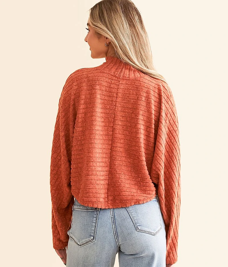 Ribbed Mock Neck Cropped Top