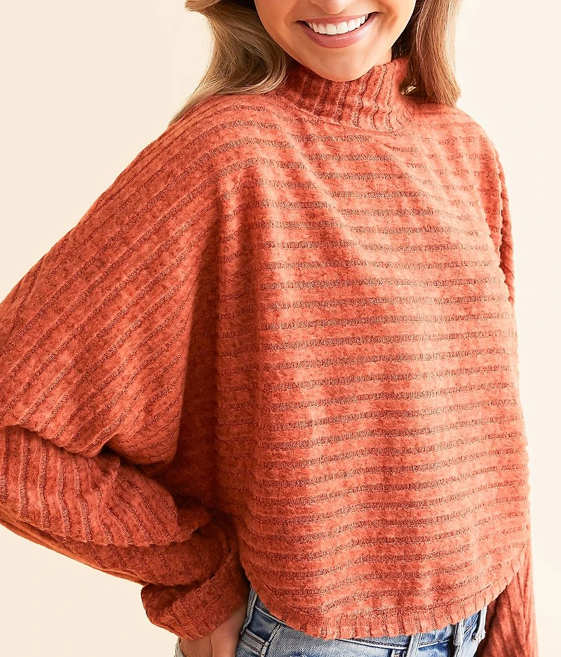 Ribbed Mock Neck Cropped Top