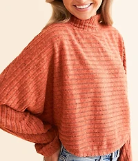 Ribbed Mock Neck Cropped Top