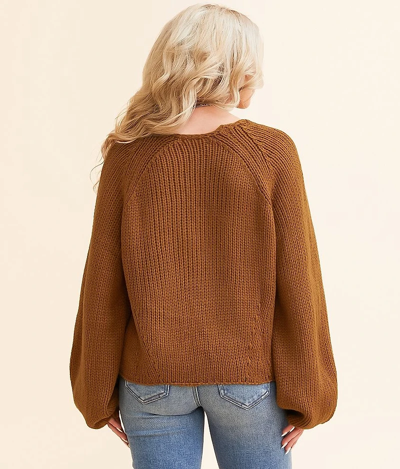 Chunky Cable Knit Cardigan Sweater