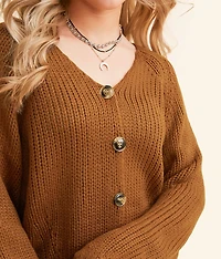 Chunky Cable Knit Cardigan Sweater