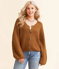 Chunky Cable Knit Cardigan Sweater