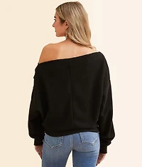 Asymmetrical Boat Neck Top