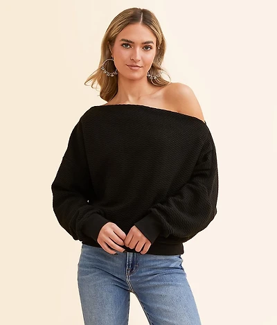 Asymmetrical Boat Neck Top