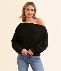 Asymmetrical Boat Neck Top