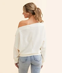 Asymmetrical Boat Neck Top