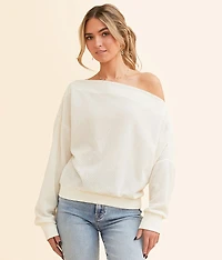 Asymmetrical Boat Neck Top