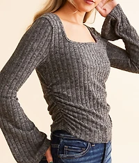Ribbed Square Neck Top