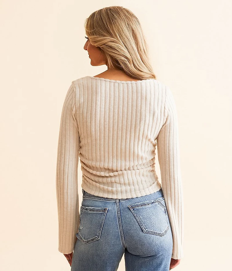 Ribbed Square Neck Top