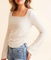 Ribbed Square Neck Top