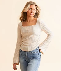 Ribbed Square Neck Top