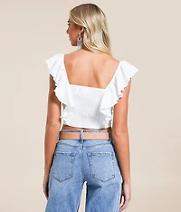 Ruffle Strap Cropped Tank Top