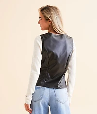 Faux Leather Vest