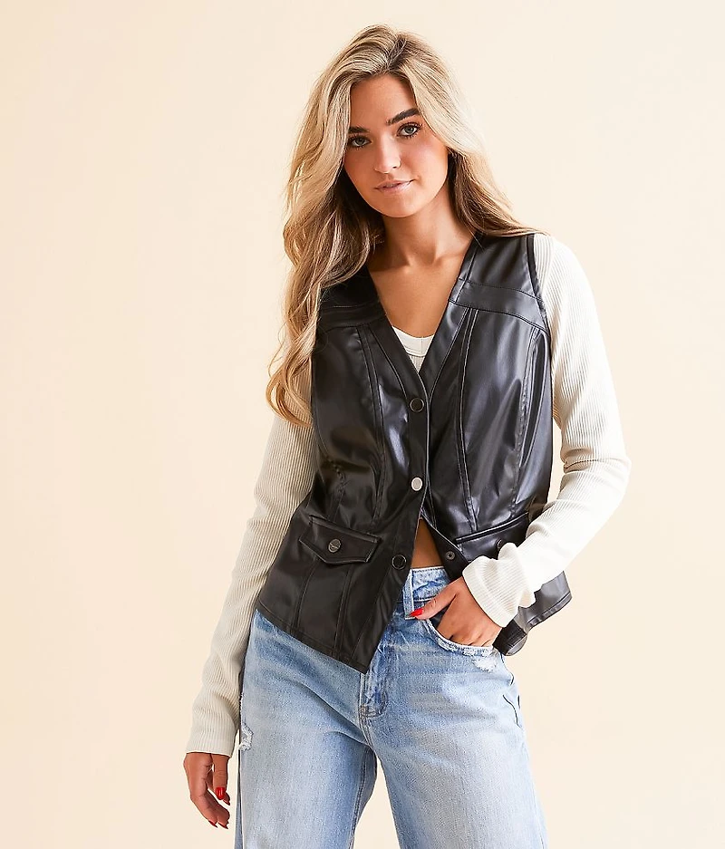 Faux Leather Vest