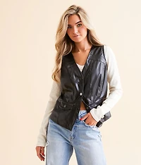 Faux Leather Vest