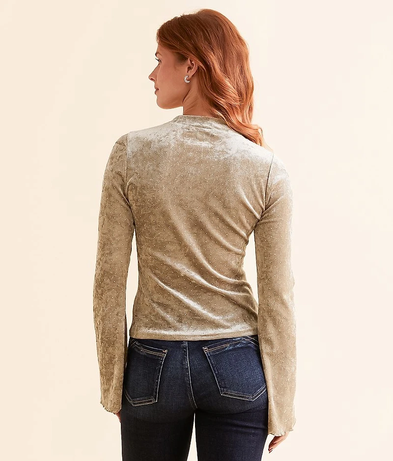 Rhinestone Velvet Top