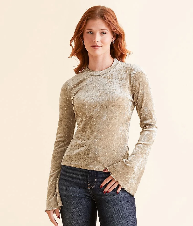 Rhinestone Velvet Top