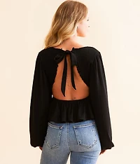 Cut-Out Back Peplum Top