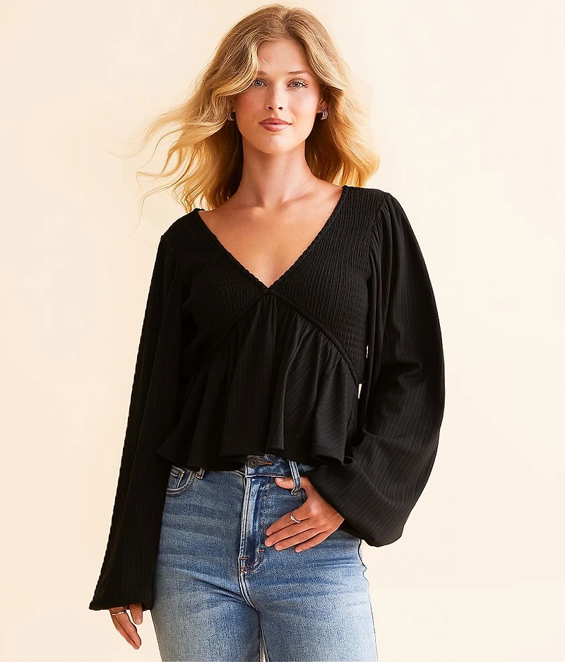 Cut-Out Back Peplum Top