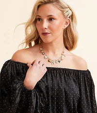 Rhinestone Off The Shoulder Top