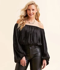 Rhinestone Off The Shoulder Top
