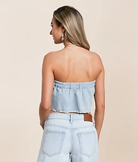 Striped Denim Tube Top