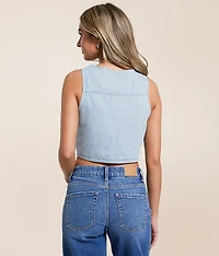 Striped Denim Vest