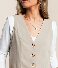 Linen Blend Vest