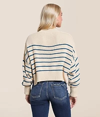 Striped Dolman Cropped Sweater