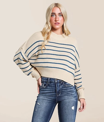 Striped Dolman Cropped Sweater