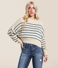 Striped Dolman Cropped Sweater