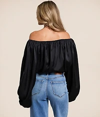 Off The Shoulder Satin Top
