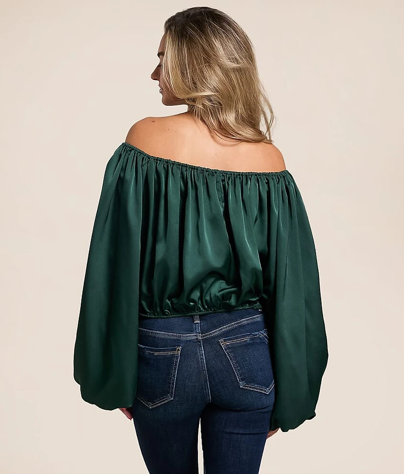 Off The Shoulder Satin Top