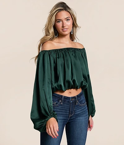 Off The Shoulder Satin Top