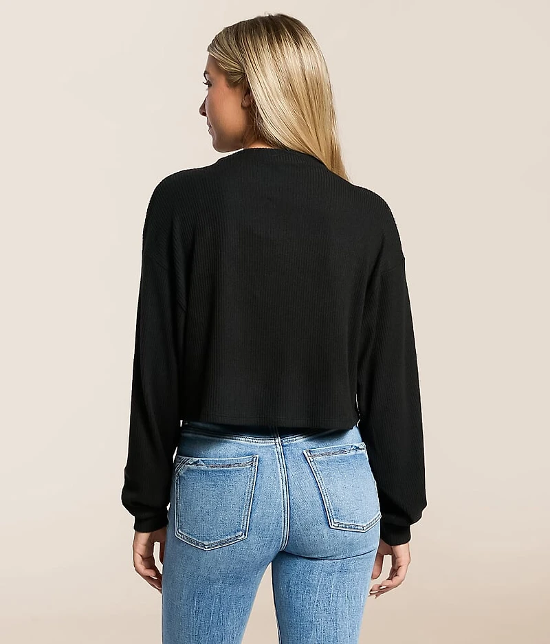 Mock Neck Cropped Top