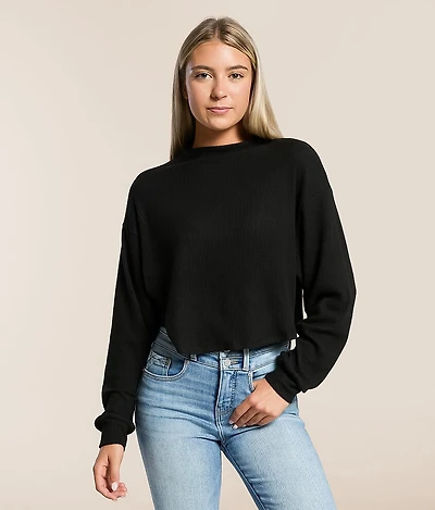 Mock Neck Cropped Top