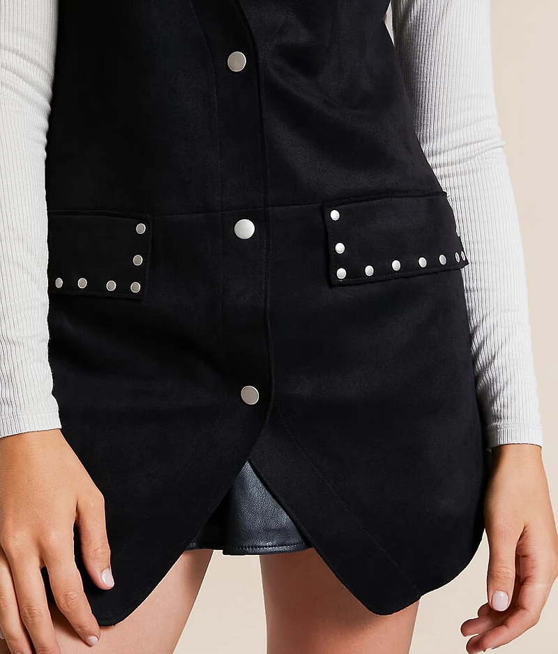 Studded Faux Suede Vest